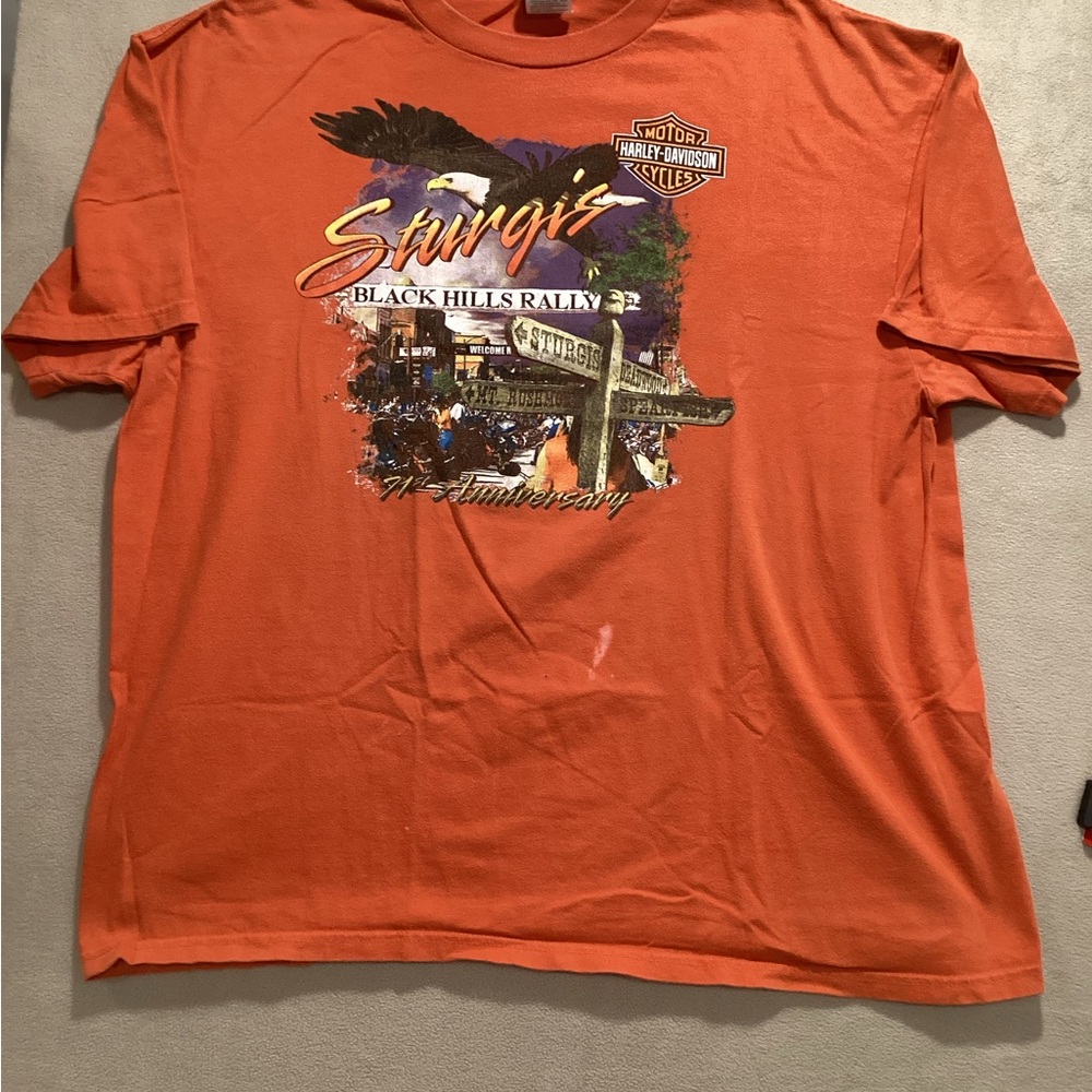 Harley-Davidson Orange Sturgis Black Hills Rally Graphic Tee